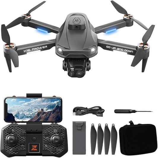 4K Drone with Camera, Brushless Motor, Long Battery Life, 4-Way Obstacle Avoidance, Infrared Night Vision, Gimbal Anti-Shake, One-Key Take Off & Landing, WiFi FPV Quadcopter with Triple cameras