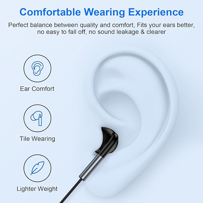 Type C Headphones Wired Earbuds Ear Buds for Samsung Galaxy A17 A16 5G S25 Ultra A36 A26 A56 A35 Z Fold 7 Flip 7 FE USB C In-Ear Headphones Wired USBC Earbuds Earphones Headsets with Microphone,2 Pack