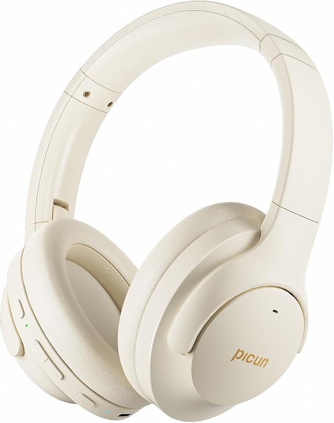 Active Noise Cancelling Headphones, ANC Wireless Over Ear Headsets, Bluetooth Headphones with Built-in Microphone, Hi-Res Audio, Low Latency, 60H Playtime, for Travel, Home, Work