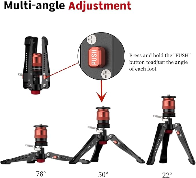 IFOOTAGE Cobra 3 Base-P,Portable Tabletop Mini Tripod Mount with Pedal Locking Control,Quick Release Platform,Max Load 17.6 lbs