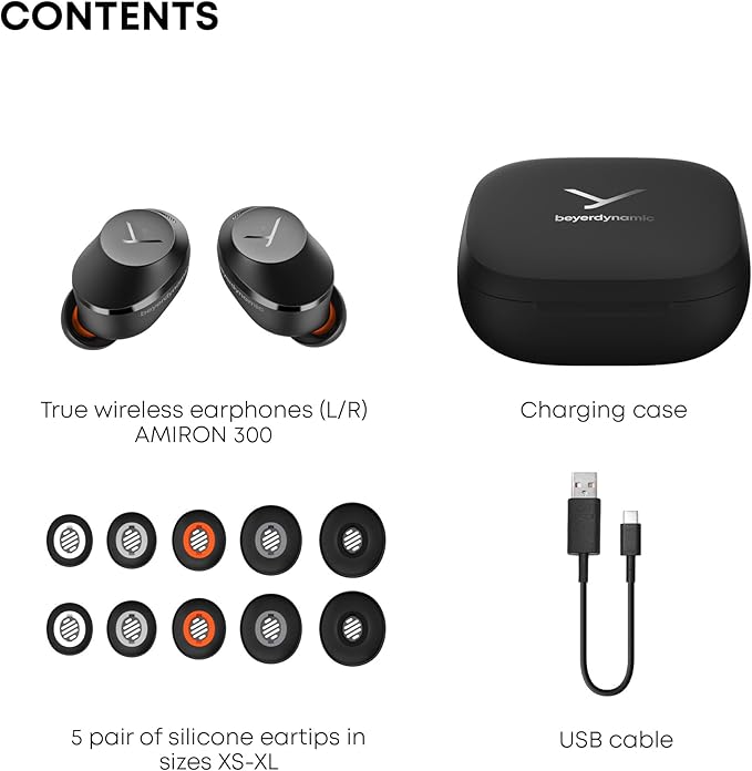 Beyerdynamic Amiron 300 True Wireless Noise Cancelling Earbuds, Multipoint Bluetooth® 5.3 with Active Noise Cancellation, Up to 10 Hours of Battery Runtime, Black
