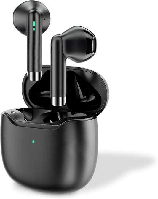 Bluetooth 5.3 Wireless Earbuds for iPhone 16/17 Pro, 8-Hour Playtime, Clear Calls & Enhanced Bass Works with iOS/Android