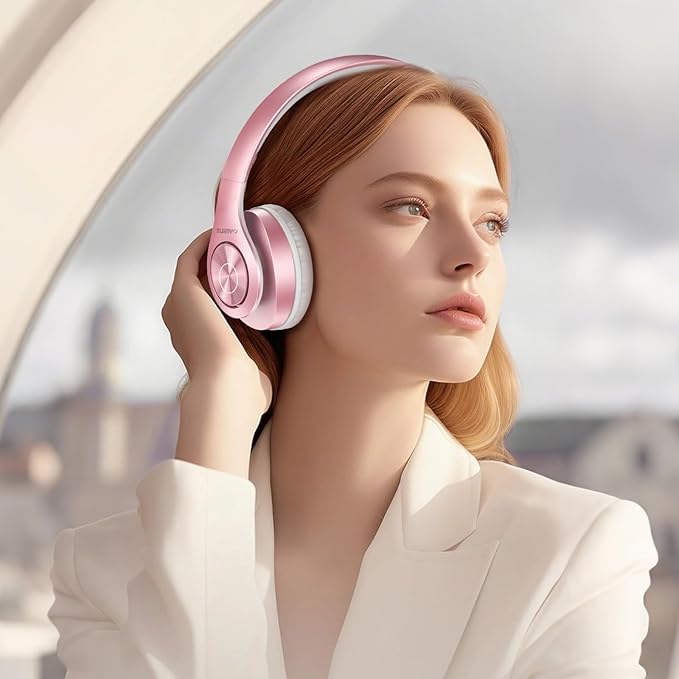 TUINYO Get Immersed in Audio Wireless Headphones - Over Ear, Bluetooth, Foldable & with Mic - Perfect for Travel, Work, TV and Cellphone