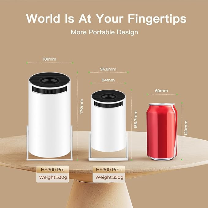 Built-in Apps & 2025 Upgraded Smart Projector with Wi-Fi 6 & Bluetooth 5.4, 1080P 4K Support Full HD, Auto Keystone 360° Portable Home Cinema Mini Projector for iOS/Android OptiBarrel 500