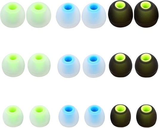 Silicone Earbud Tips - Fit for in-Ear Headphones (Inner Hole 3.8mm -5.1mm) - 9 Pairs S/M/L
