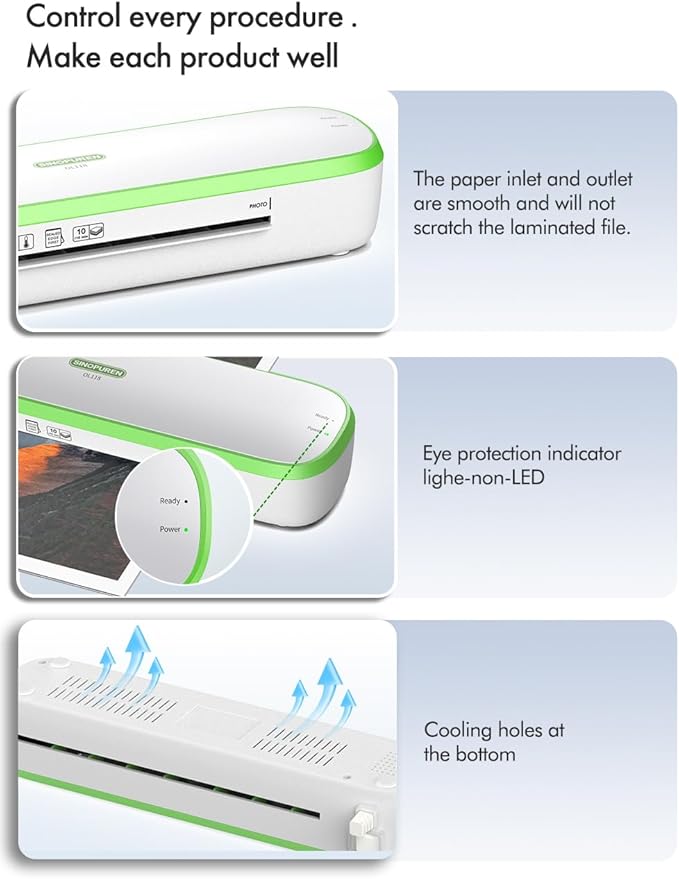 Laminator Machine, 9inch Silent Thermal Laminator with Complete Set for Home Office School