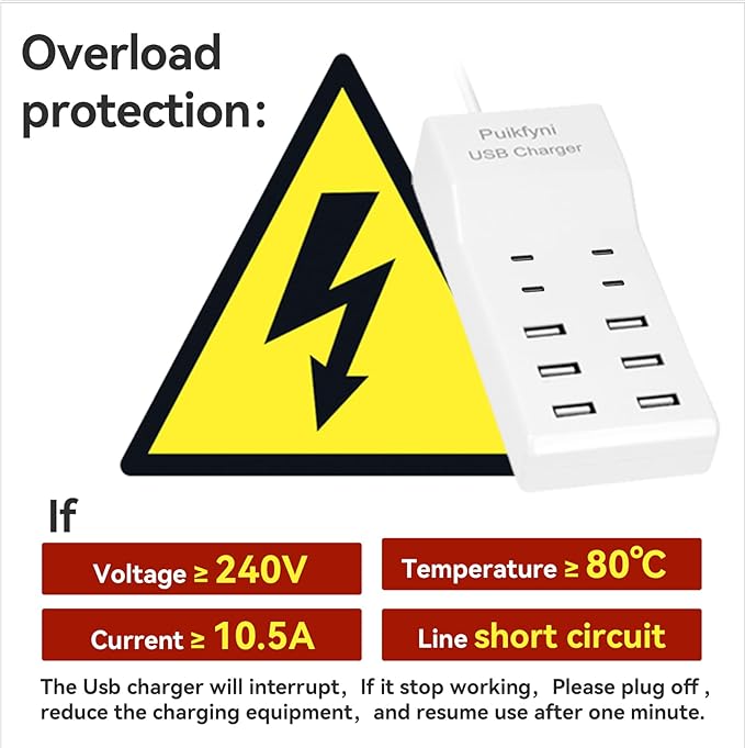 Portable USB C Charging Station,USB-C 4-Ports, USB Charging hub 10-Ports/USB c Charger Block for Multiple Devices Phones Tablet Smartwatch Headphones Speakers (USB-4C+6A)