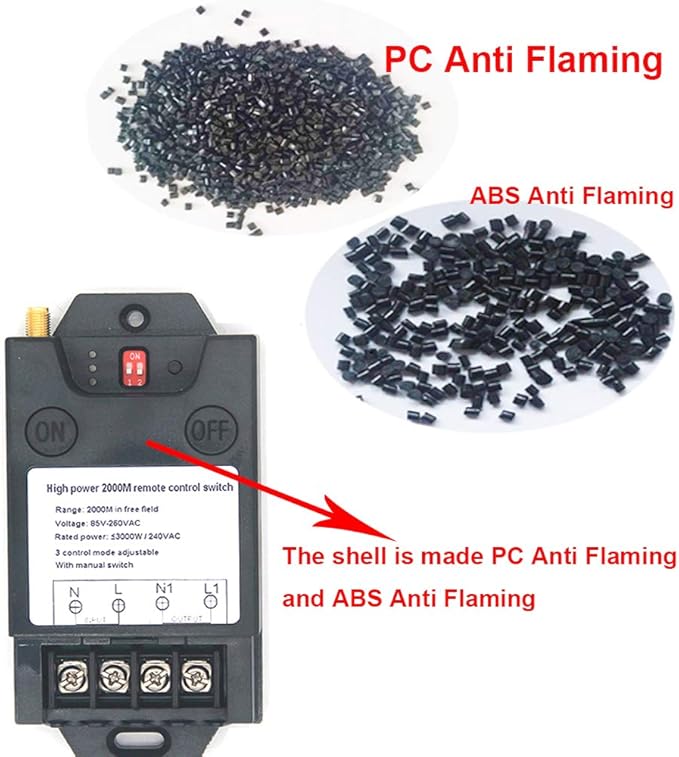 2000 Meters Long Distance Wireless Remote Control Switch high Power Water Pump Motor Lighting Industrial Wireless Remote Control Switch AC 110V 220V Relay Switch Transmitter High Range 6600ft