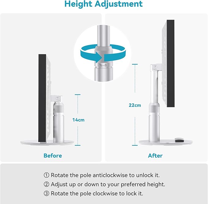 Tiltable Stand for Echo Show 21 & 15 (1st, 2nd Gen), Rotatable & Adjustable, Compatible with Echo Show 21, 15 1st & 2nd Gen, Aluminum Tabletop Stand