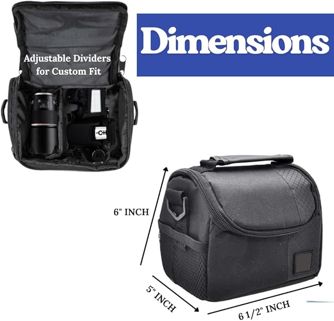 Acuvar Small Soft Padded Camera Bag for Canon, Sony, Olympus, & Samsung, DSLR Camera Bag Small, Camera Equipment Carrying Case, Gadget Bag With Shoulder Strap, Lightweight Case, Crossbody Camera Case