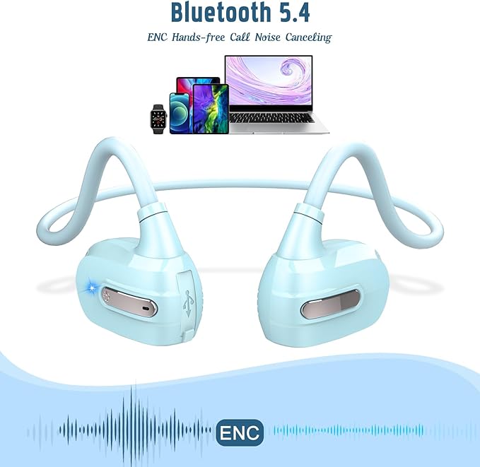 BANIGIPA Kids Headphones, Open Ear Headphones Comfortable for Teens Child Boys Girls, Wireless Bluetooth 5.4 Headset w/Mic for School/Tablet/Travel, 13g Ultra-Light, Protect Hearing, 10H Playtime