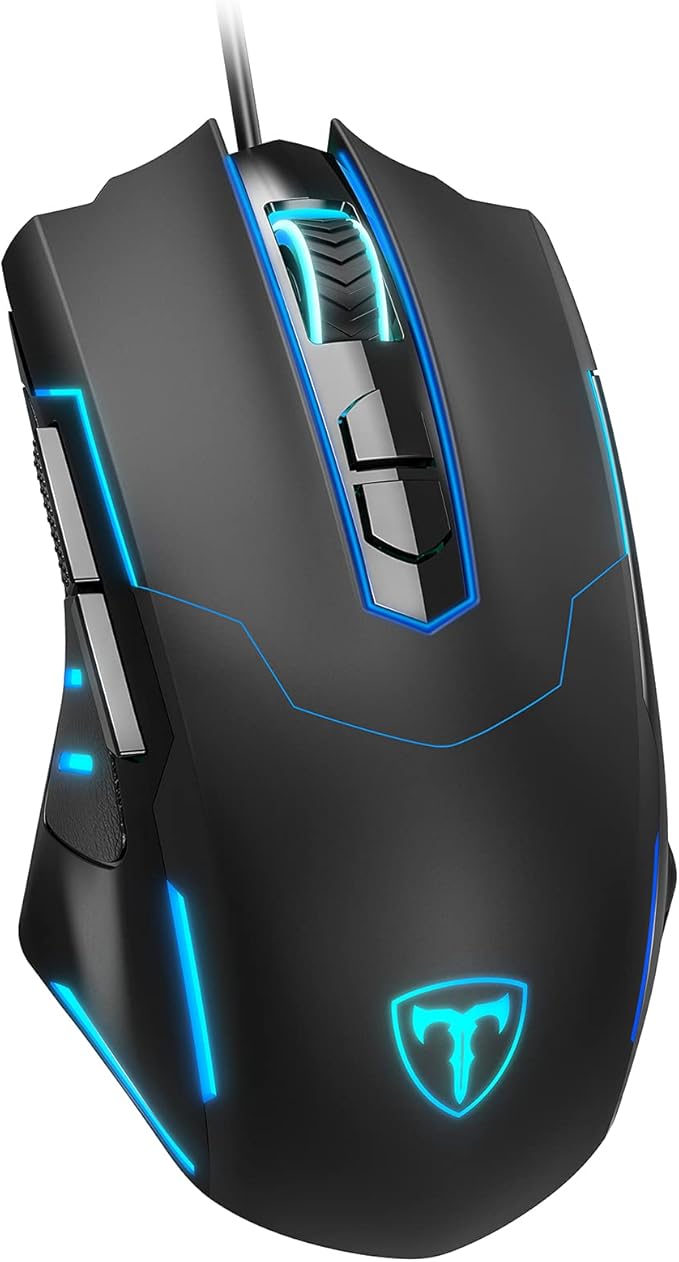 Gaming Mouse Wired, Gaming Mice Breathing RGB LED Plug Play High-Precision Adjustable 7200 DPI, 7 Programmable Buttons, Ergonomic Mouse for PC Laptop