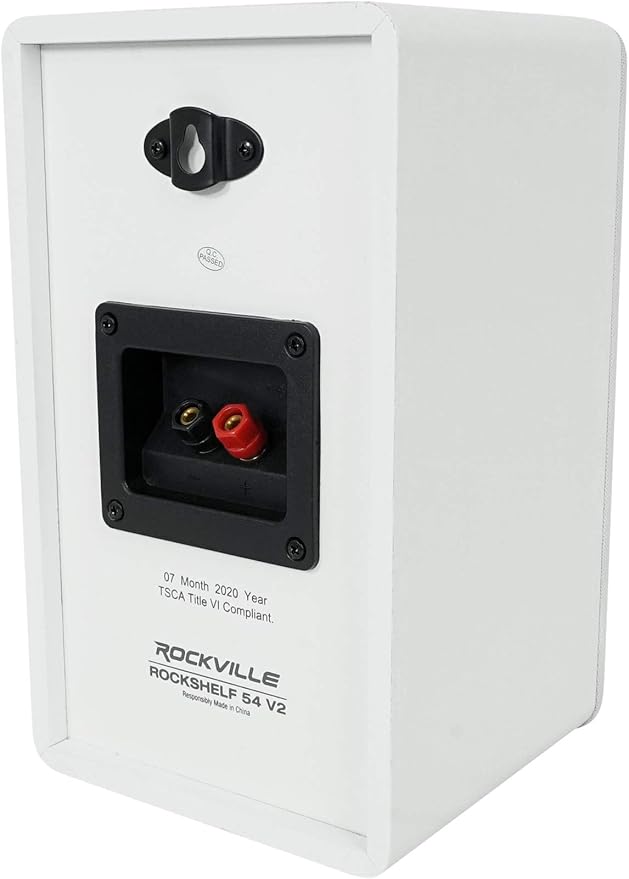 Rockville 2 RockShelf 54W 360w White 5.25"" Home Theater Bookshelf Speakers/4 Ohm, RockShelf 54W V2