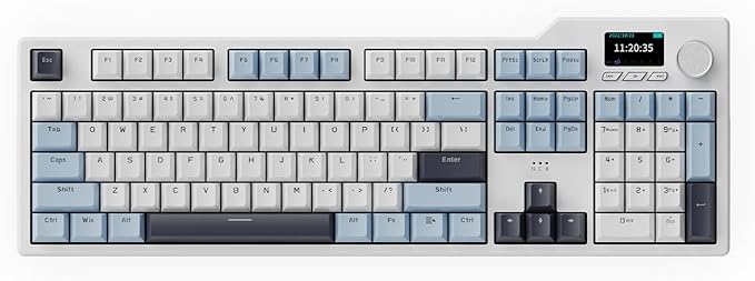 DAIDAI×AJAZZ AK35I V3 Full Size Hot Swap Mechanical Gaming Keyboard with Screen & Knob 2.4G/BT/USB-C Gasket Keyboard FR4 Plate 8000mAh Battery South Facing LED RGB (Avocado Axis)