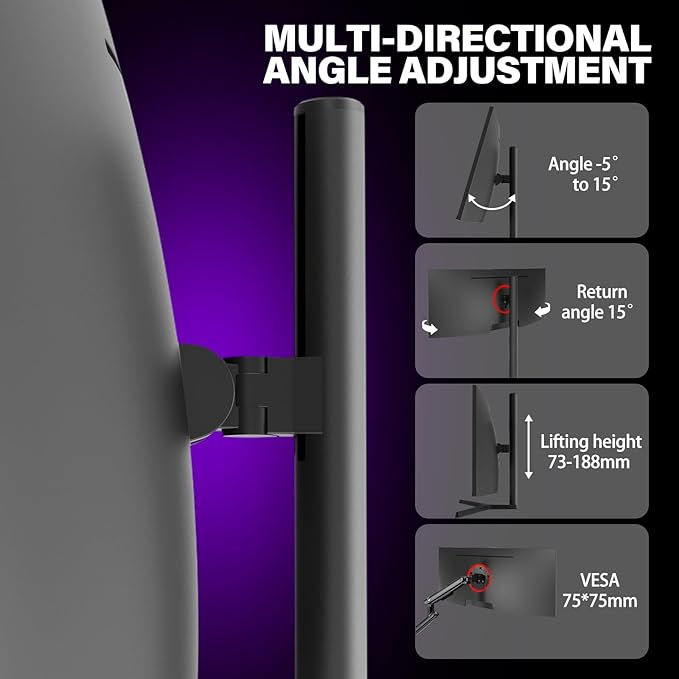 34 Inch Ultrawide Curved Gaming Monitor, 1500R PC Screen UWQHD 3440x1440, 165hz Curved Computer Screen with FreeSync-Black