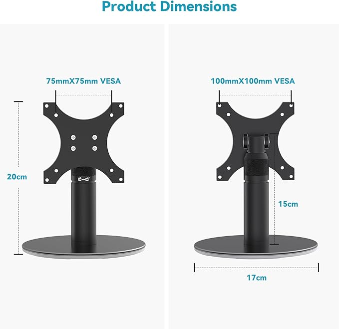 Stand for Echo Show 21 and 15 (1st, 2nd Gen), Adjustable Stand, Metal Table Holder, Alexa Show 15 2nd Generation Tilt Desk Holder (Black)