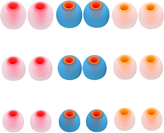 Silicone Replacement Earbud Tips Earbud Covers Ear Tips Fit for in-Ear Headphones (Inner Hole 3.8mm -5.1mm) Earbud Replacement Tips 9 Pairs