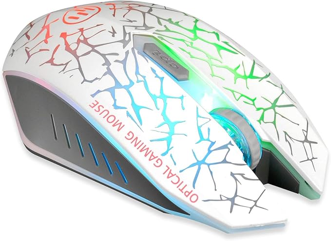 VEGCOO C12 Wireless Gaming Mouse,Rechargeable Mice Silent Click Cordless Mouse with 6 Buttons PC Gaming Mice Advanced Technology with 2.4GHZ Up to 2400DPI for PC Laptop (White)