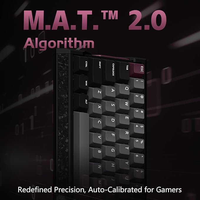 IQUNIX EV63 Hall Effect Magnetic Gaming Keyboard 60% | 0.01mm Rapid Trigger, Adjustable Actuation, 0.125ms Latency, Hot-Swap, SOCD, RGB, Aluminum with Forged Carbon (Dark Purple)