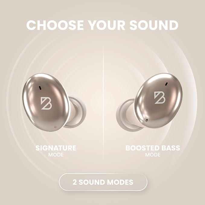 Back Bay Audio Tempo 30 Wireless Earbuds for Small Ears - Award-Winning Sound, Sweatproof Bluetooth Earbuds, Comfortable Ear Buds for Women, Gold Earphones Small Ear Canals, Long Battery Headphones
