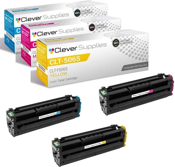 CS Replacement Toner Cartridge Compatible with Samsung CLT-506S CLT-C506S Cyan CLT-M506S Magenta CLT-Y506S Yellow CLP-680ND CLX-6260FD CLX-6260FW 3 Color Set