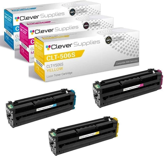 CS Replacement Toner Cartridge Compatible with Samsung CLT-506S CLT-C506S Cyan CLT-M506S Magenta CLT-Y506S Yellow CLP-680ND CLX-6260FD CLX-6260FW 3 Color Set