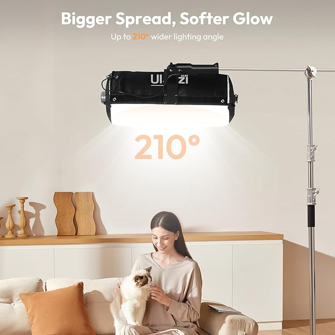 Ulanzi AL60 Inflatable Tube Light - LED Video Light Photography with Remote, 2700K-6500K CRI≥96 10 Effects Portable Photography Camera Soft Light for Game/Live Stream/YouTube(Not Adapter & Power Bank)