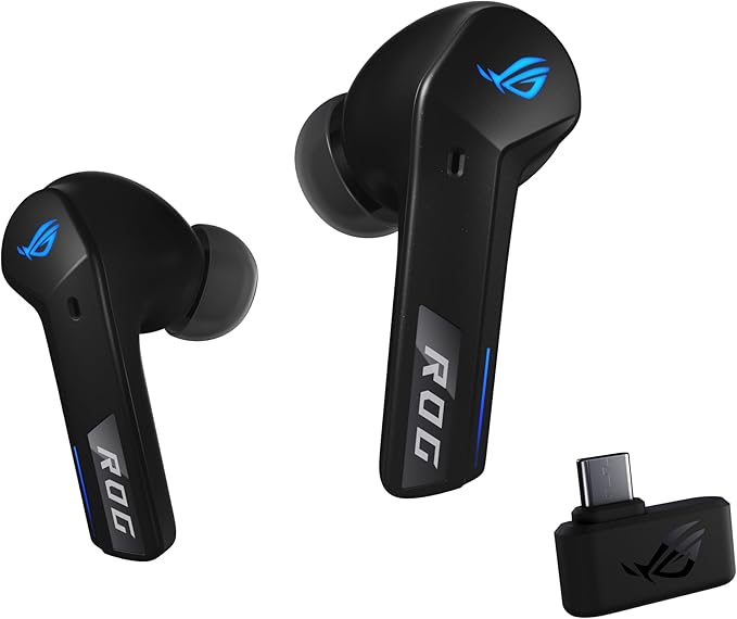ASUS ROG Cetra True Wireless SpeedNova Gaming Earbuds – Dual-Mode (BT, 2.4GHz), Realistic Audio, Dirac Opteo, Bone-Conduction AI Mic, Adaptive ANC, 46Hr Battery, PC, PS5, PS4, Switch, Mobile - Black