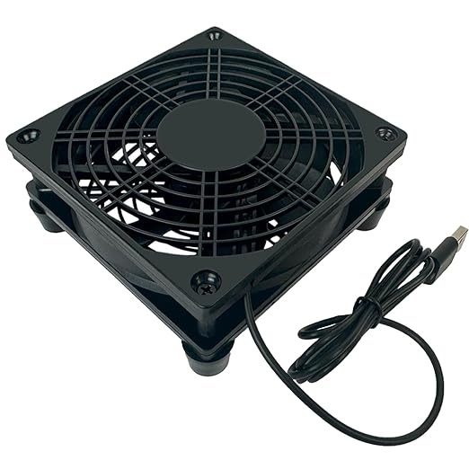 VTRETU Quiet USB Interface Cooling Fan,Used for Router Rack DIY Audio Video Network Cabinet Server Cooling Project and Equipment Workstation Xbox PS5 Cooling Accessories（120 * 120 * 25mm