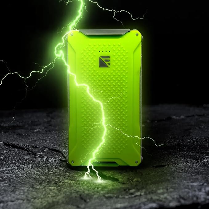 Dark Energy Poseidon Pro Indestructible Portable Charger, USB-A and USB-C Connectors, Ultra-Durable Armorflex, Long Lasting Battery, 10,000 mAh | Signature Series Plugs, Black