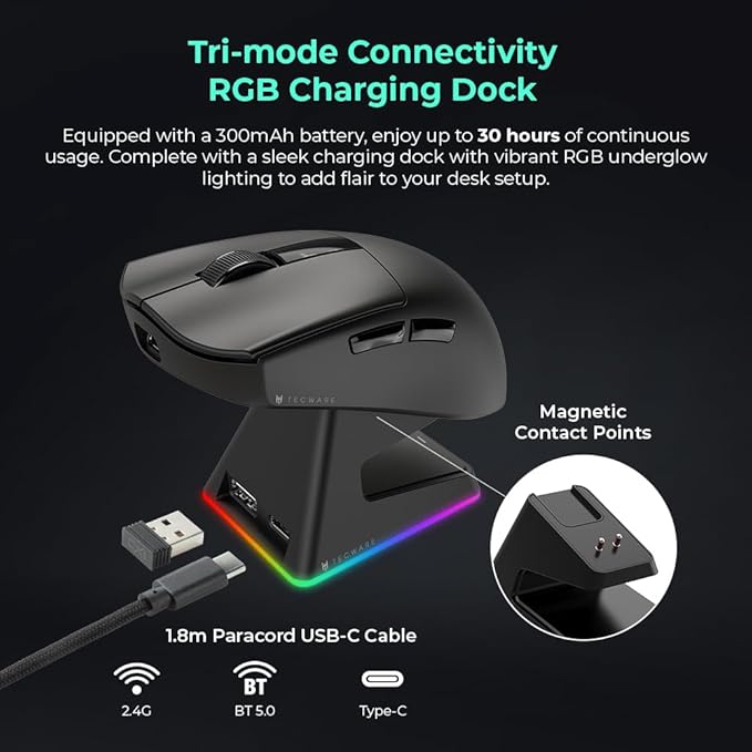 Tecware Spectre 75 Mechanical Keyboard & EX1 Lightweight Gaming Mouse Bundle (Black)