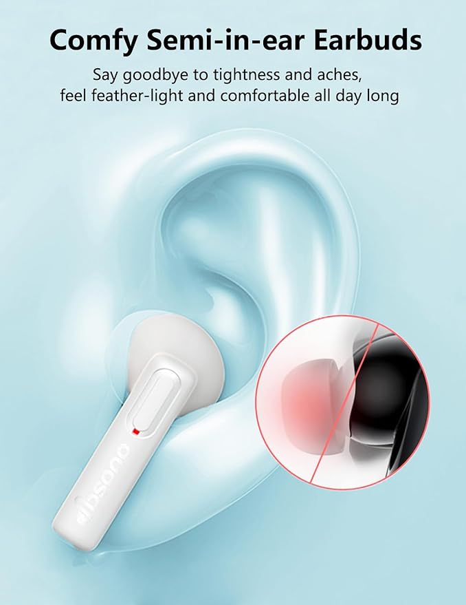 Wireless Earbuds Bluetooth V5.3 Headphones 25H Playtime Waterproof Ear Buds with Mic Lightweight in Ear Earphones for Android/iOS Phone, Birthday White Elephant Stocking Stuffers for Women Men Adults