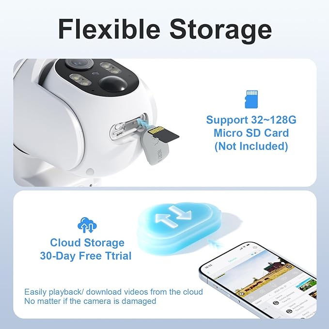 4G LTE Cellular Security Camera No Internet Needed, Solar No wifi Security Camera Outdoor Wireless With SIM Card Jobsite, 2K Color Night Version, 360 Live View, Motion Detection, 2-Way Audio, 2 Packs