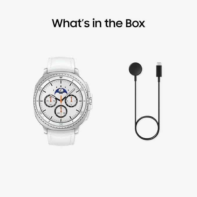 Samsung Galaxy Watch 8 Classic (2025) 46mm LTE Smartwatch, Cushion Design, Rotating Bezel, Quick Button, Sleep Coaching, Running Coach, Energy Score, White [US Version, 2 Yr Warranty]