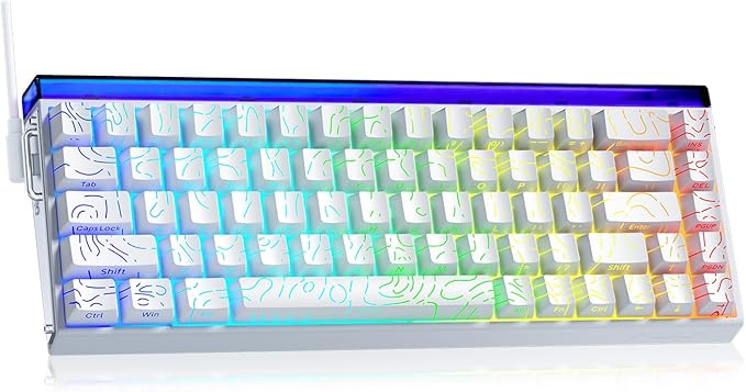 x Aula Hero 68 He 60% Gaming Keyboard Wired Keyboard RGB Backlit Hot Swappable Custom Computer Keyboards Hall Effect Magnetic Switch,Rapid Trigger Mode, 8K Hz Polling Rate, 0.125ms Latency