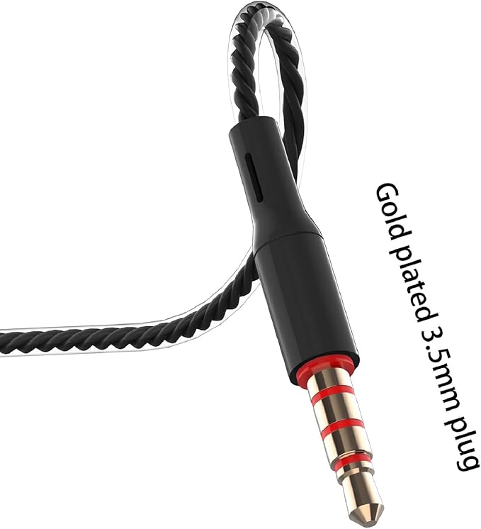 YNR 4 Pairs Wired Earbuds with Microphone & Volume Control, in Ear Earphones for School, Noise Islating High Definition, for 3.5mm Jack iPhone iPad iPod Samsung Google Devices (A12-4)