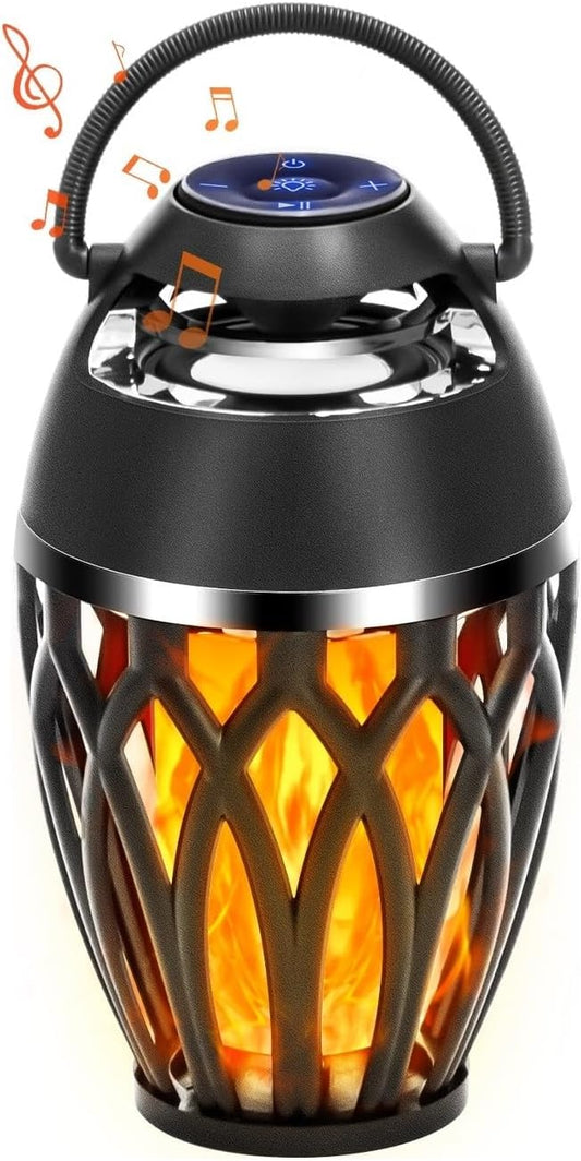 Vanten Outdoor Bluetooth Speakers, Bluetooth 5.0 Led Flame Speaker, IPX5 Waterproof Flame Torch Atmosphere Speaker, Patio Speakers Gifts for Men Women, Decorations for Party Garden Home