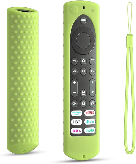 6.2 Inch Silicone Cover for Amazon Universal Toshiba FireTVs Remote Case Compatible with 6 Shortcut Buttons Remote/Fire TV Stick 4K Max 2nd Anti-Slip Case Sleeve (Luminousgreen)