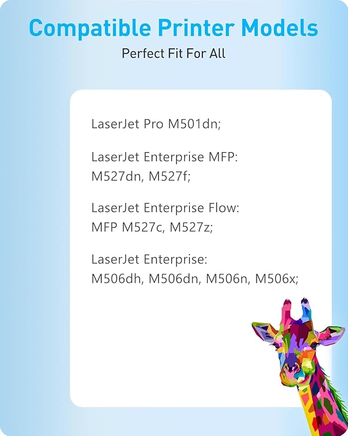 MasaiMara 87A CF287A Black Toner Cartridge for HP Laserjet Enterprise M506 M506dn M506n M506x M501n M501dn M527f M527dn M527z Printer | Black, 4-Pack