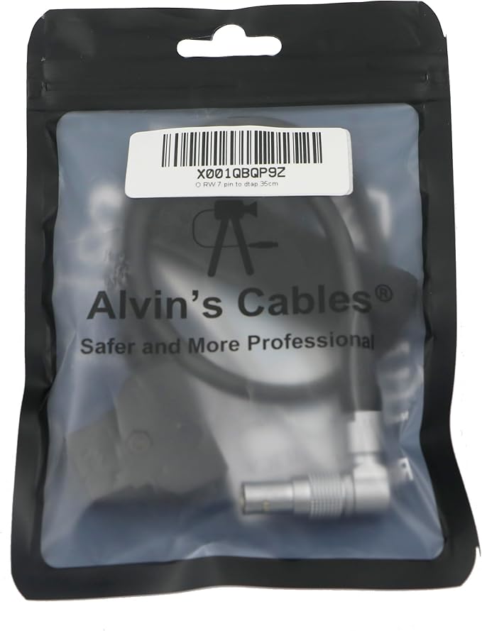 Alvin’s Cables Power Cable for Tilta Nucleus-M Motor Rotatable Right Angle 7 Pin Male to D-tap Power Cable 35CM| 13.8inches