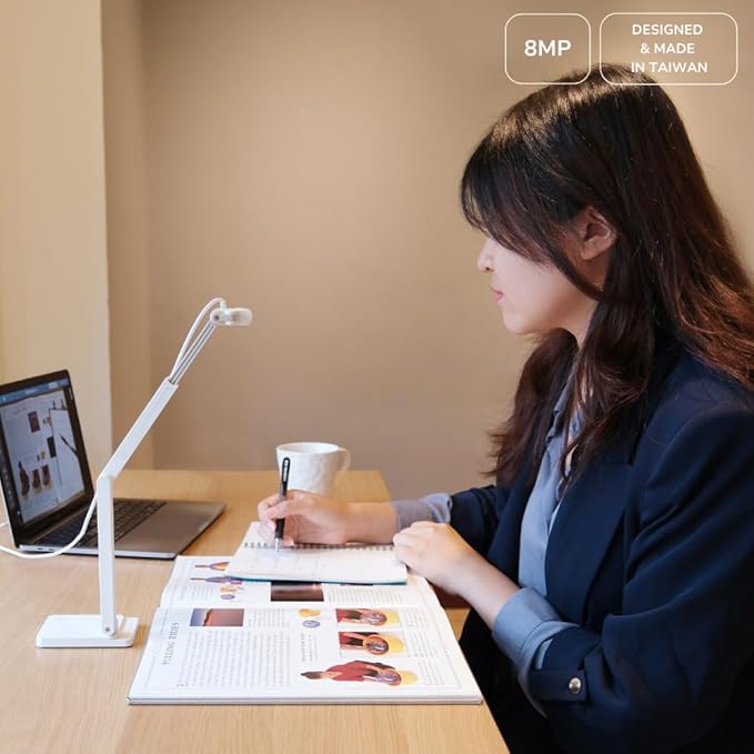 OKIOCAM S2-4K Ultra HD 8MP USB Document Camera for Teachers & Classrooms with OKIOPoint AI-Tracking, Capture Near-Ledger Size, Great in Low Light, Support Mac, USB-C iPad, Interactive Display