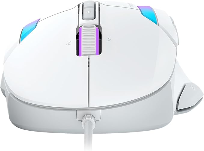 Turtle Beach Kone II – Wired Ergonomic RGB Gaming Mouse, 26K DPI Optical Sensor, 100M Click Life Optical Switches, 23 Customizable Inputs, 4D Scroll Wheel, Pure PTFE Glides - Arctic White