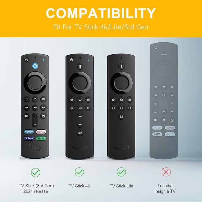 [2 Pack] Firestick Remote Cover, Replacement for FireStick Streaming Media Device |Firesticktv 4k+ 2021 | Fire 4K Max | Fire Stick Lite |Fire Stick Cube | (Sky Blue Glow & Green Glow)…