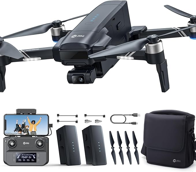 Holy Stone HS600D Drone with 8K Camera for Adults, 3-Axis Gimbal, 4K/30fps Video, 48MP Image, 80-Min Flight Time with 2 Batteries,20000ft FPV Transmission Professional Drone,Auto Return,Beginner Mode