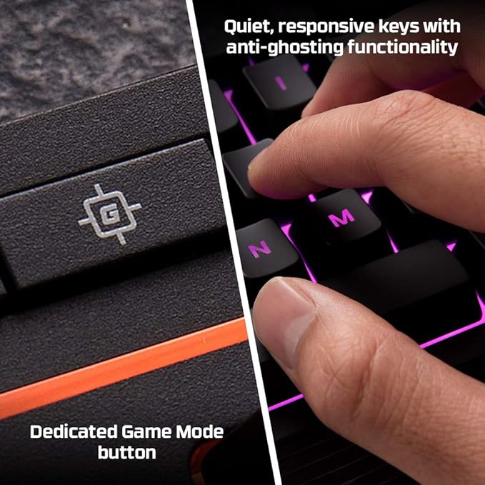 HyperX Alloy Core RGB LED Xbox PlayStation PC Gaming Keyboard Full Size Backlit Wired Tactile Anti-Ghosting Silent Quiet Keys English Layout Durable Frame for Gamer Computer Setup - Black (Renewed)