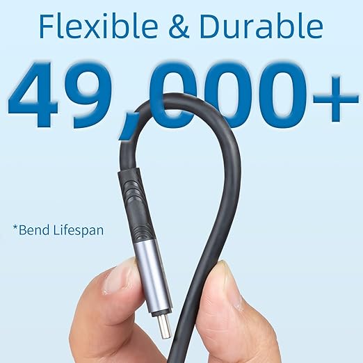 240W for Thunderbolt 4 Cable 10 ft, Support 8K@60Hz, 4K@144Hz 40Gbps/240W PD Charging for iPhone 17, USB4, Mac mini M4 / M4 Pro, MacBook Pro, Docking, eGPU, SSD, Surface Pro