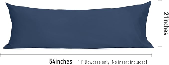 Sunflower Body Pillowcase 100% Cotton Long Pillow Cover/Case Envelope Closure 1 Pack, 21×54 inches Crown Blue, Soft and Breathable