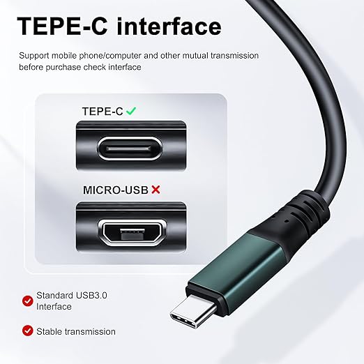 Kumiho 65Ft Link Cable for PC VR Compatible with Oculus/Quest 3S/3/2/1/Pro,Pico 4/Ultra Accessories and SteamVR, High Speed PC Data Transfer，USB 3.0 A to USB C Cable for VR Headset