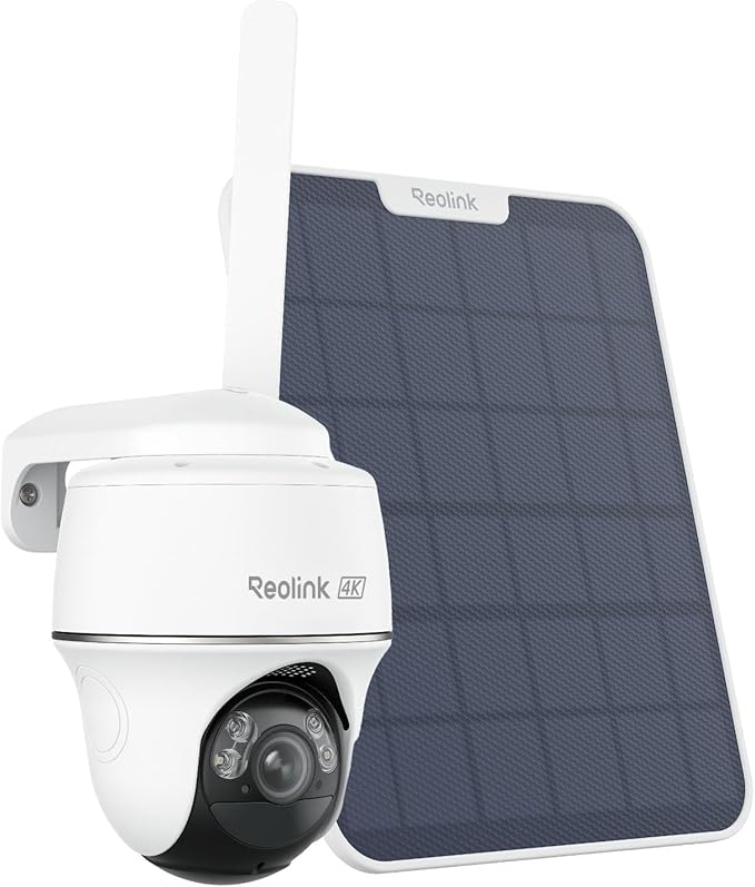 REOLINK 4K 4G LTE 360° Cellular Security Camera Wireless Outdoor +128G SD Card, No WiFi Solar Powered, SIM Card Included, 8MP Color Night Vision, Local/Cloud Storage, Go PT Ultra+Solar Panel 2