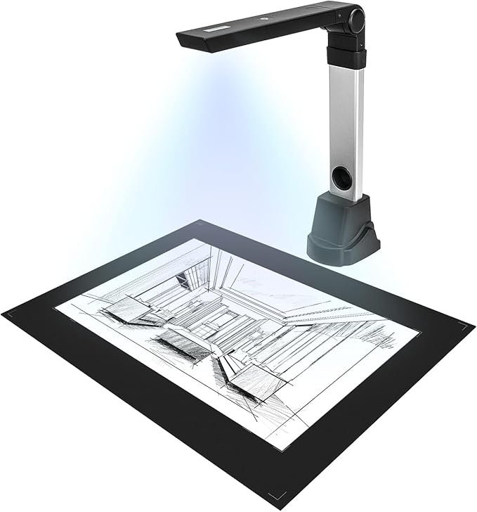 NetumScan Book & Document Camera, Multi-Language OCR and English Article Recognition by AI Technology, Real-time Projection, Video Recording, Foldable & Portable, Capture, Windows/MAC/Linux- NS-800NC